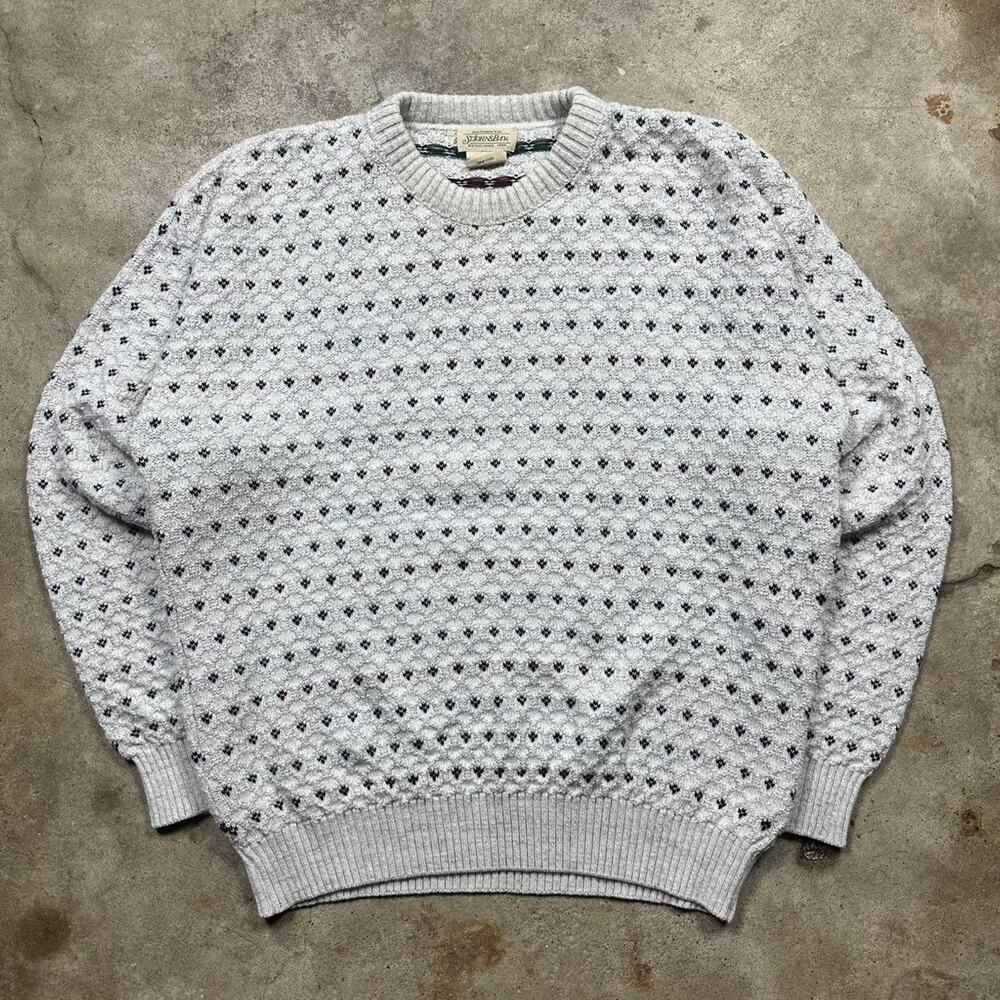 Vintage 90s St. Johns Bag Knit Grandpa Pullover Sweater Size L